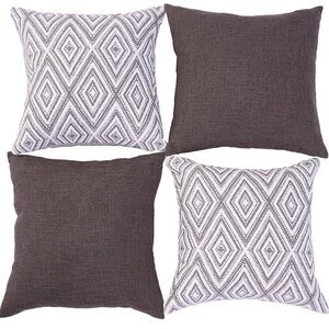 Pillow Covers 4 Pack 18x18 Inch grey geometric Pillow Cases Only No Insert